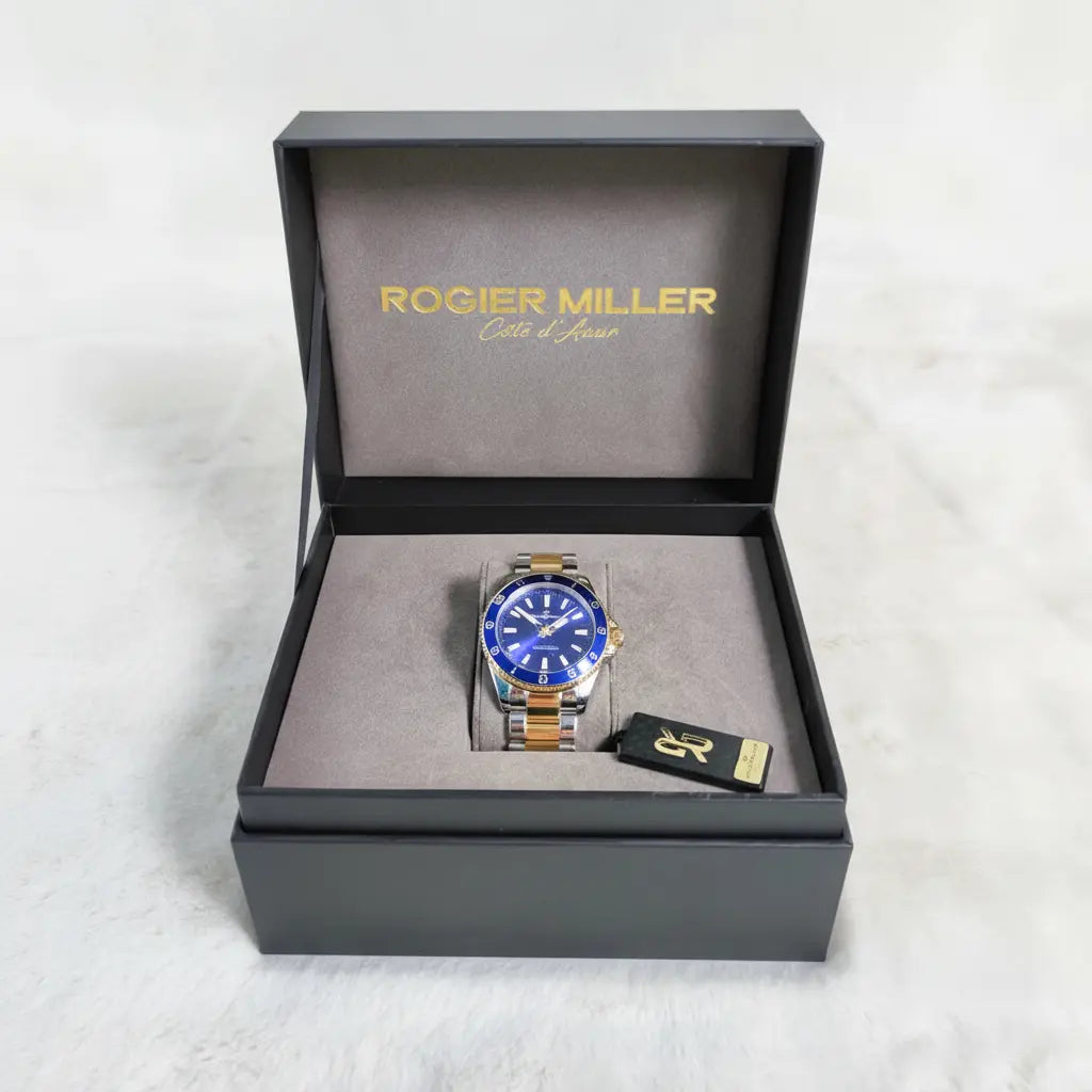 Imagen 3D profesional - Reloj ROGIER MILLER en caja de presentación